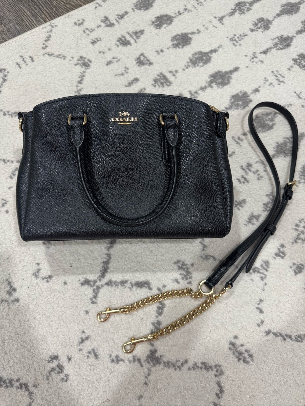 Coach Women's Mini Sage Carryall in Black Crossgrain Leather - Picture 2 of 6